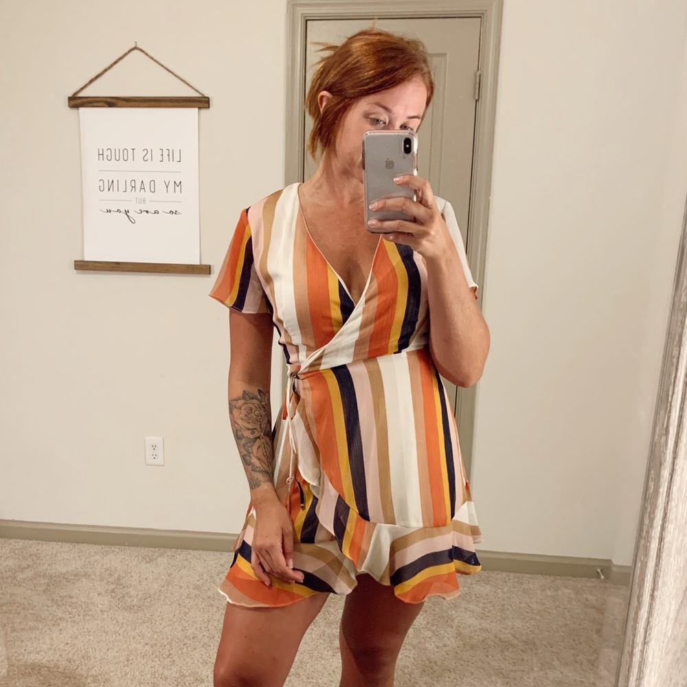 Striped Wrap Dress